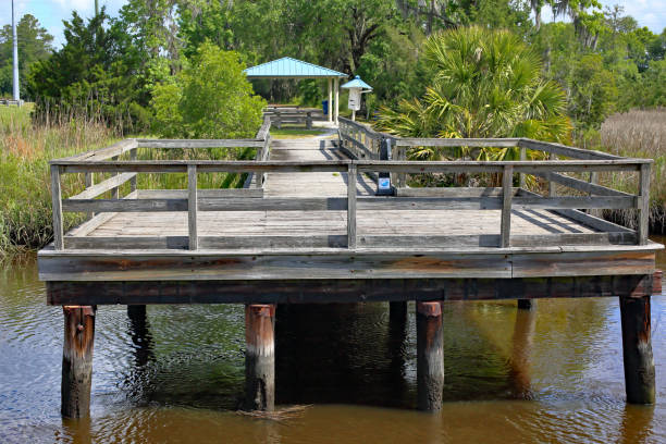 istock A fishing pier along a creek 1168288743