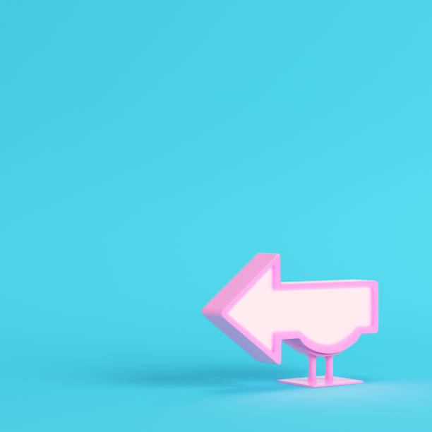 istock Billboard in arrow shape on bright blue background in pastel colors. Minimalism concept 1168288754