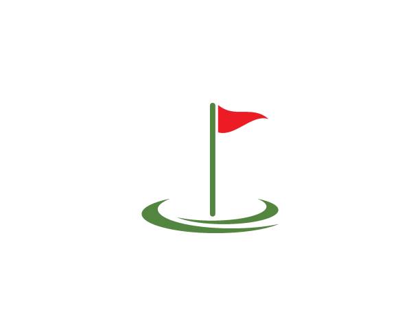 ilustrações, clipart, desenhos animados e ícones de molde do logotipo do golfe - golf golf swing men professional sport