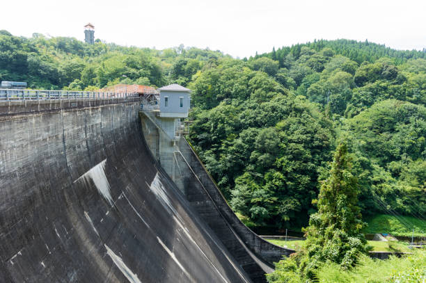 istock View of the dam drainage channel. 1168291547