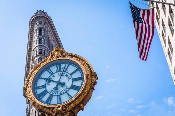 istock The Flatiron Building and Tiffany's Clock 1168295801