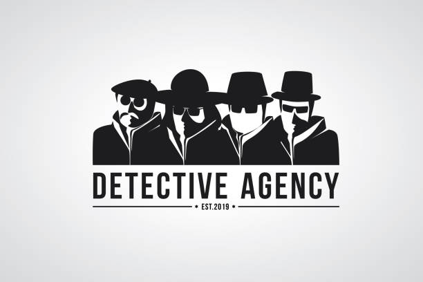 detective agency Detective agency badge design. Vector illustration sherlock holmes icon stock illustrations