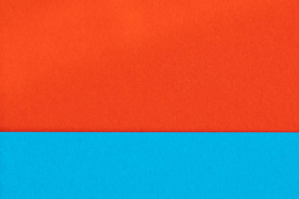 istock Blue red color paper background. Geometric figures, shapes. Abstract geometric flat composition. Empty space on monochrome cardboard 1168300754