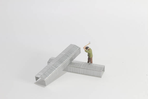 the mini figure man cut the iron on board