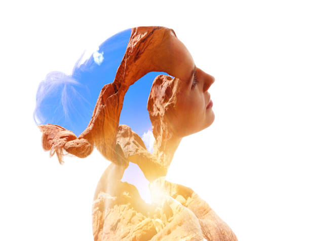 istock Multiple Exposure of a young woman in Arches National Park. Windows Arch 1168306375