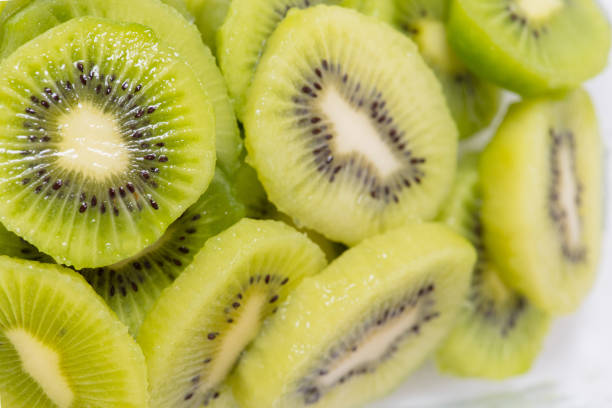 istock Many kiwi slices are placed in a glass crisper. Kiwifruit slices without peel. 1168306711