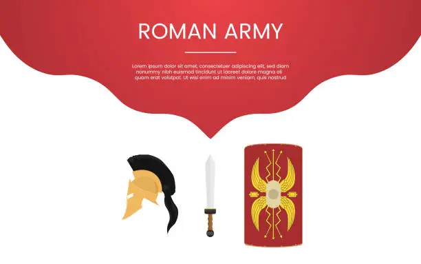 Vector illustration of ancient rome or spartha army military concept theme for template banner or landing infographics - vector