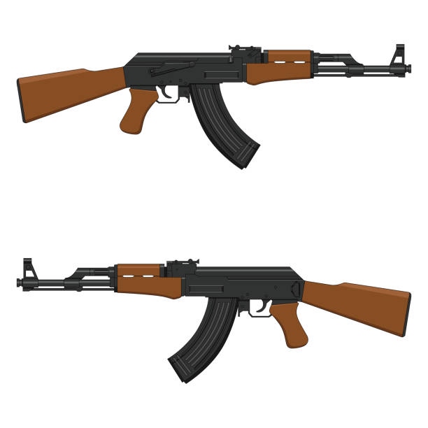 Ak47 Assault Rifle Stock Illustration - Download Image Now - AK-47