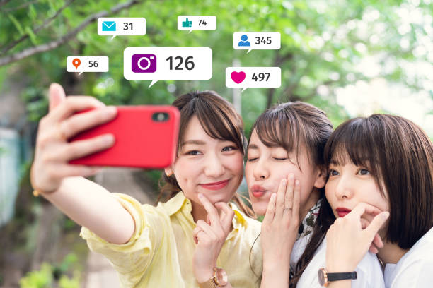 Social networking service concept. Influencer marketing.
