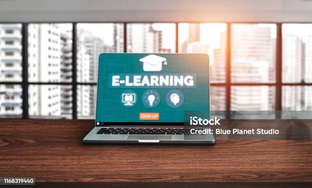 Foto Elearning Elearning Untuk Konsep Mahasiswa Dan Universitas Foto Stok - Unduh ...