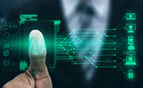Photo of Fingerprint Biometric Digital Scan Technology.