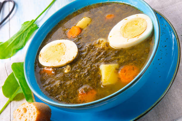 istock Sorrel soup with potatoes and egg 1168322139