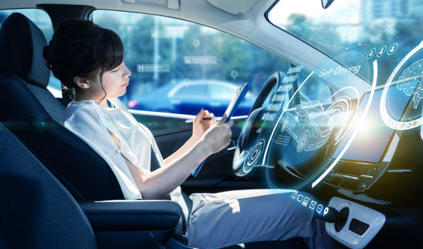 istock Interior of autonomous car. Driverless vehicle. Self driving. UGV. 1168322514