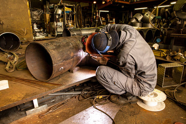 istock Japanese man working at the iron factory. 1168324266