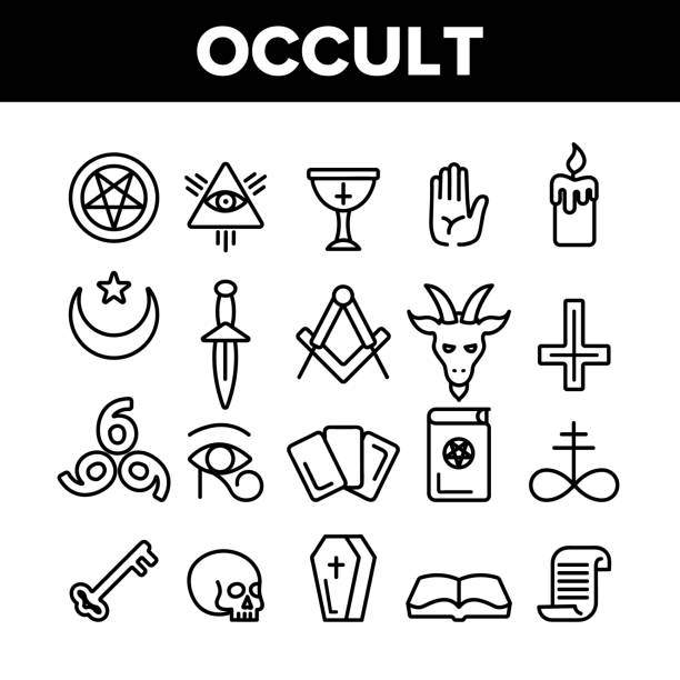 Ilustración de Conjunto De Iconos Lineales Vectoriales De Vectores De Imágenes Ocultas Y Demoníacas y más Vectores Libres de Derechos de Demonio - Personaje ficticio - iStock Ilustración de Conjunto De Iconos Lineales Vectoriales De Vectores De Imágenes Ocultas Y Demoníacas y más Vectores Libres de Derechos de Demonio - Personaje ficticio - iStock