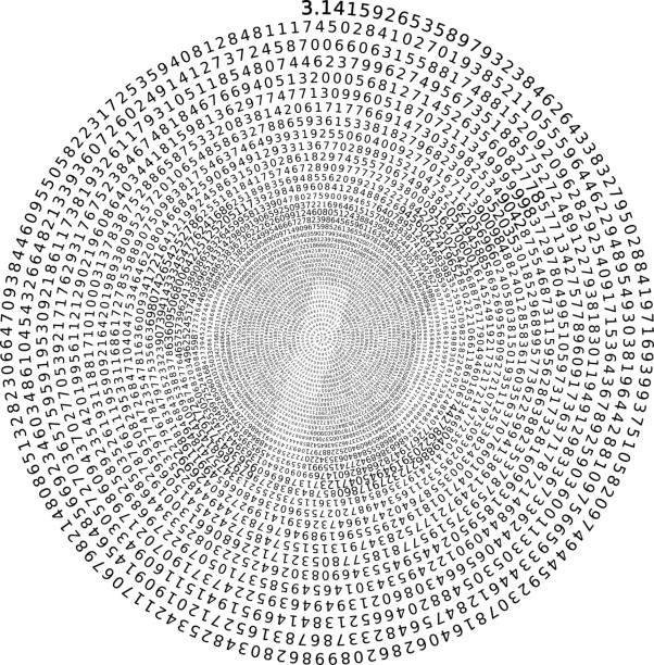Pi symbol consisting of the number of pi twisted into a spiral Pi symbol consisting of the number of pi twisted into a spiral. Black and white vector pi day stock illustrations
