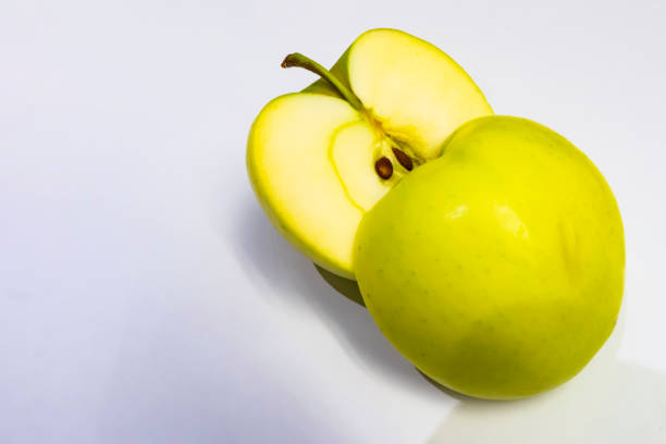 new crop fresh apples on white background.