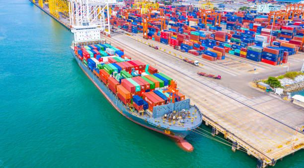 istock Container Ship Vessel Cargo Carrier. import export logistic and export products worldwide 1168331032