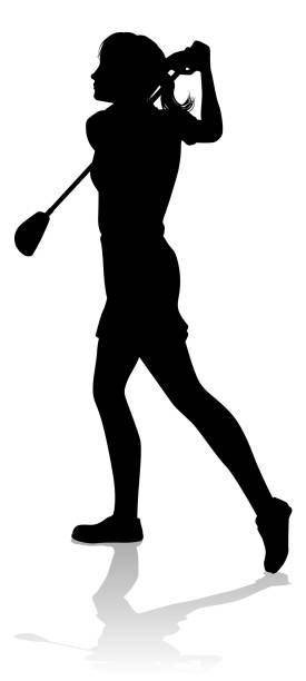 golfer golf sport osoba sylwetka - teeing off stock illustrations