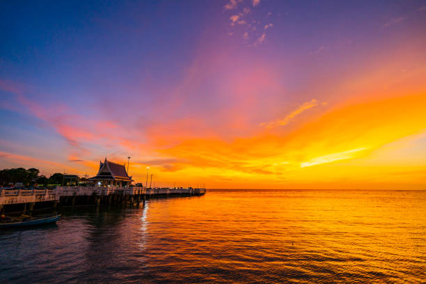 istock sunset at Laem Tan Bangsan Beach, Sriracha, Chonburi ,Thailand. 1168333789