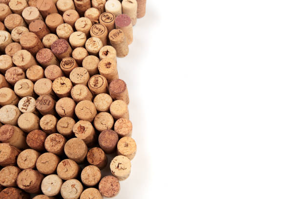 istock Butt ends of wine corks with white space for your own text 1168334275