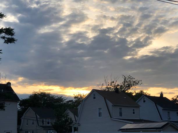 istock Sky with clouds over houses in suburbs 1168335213