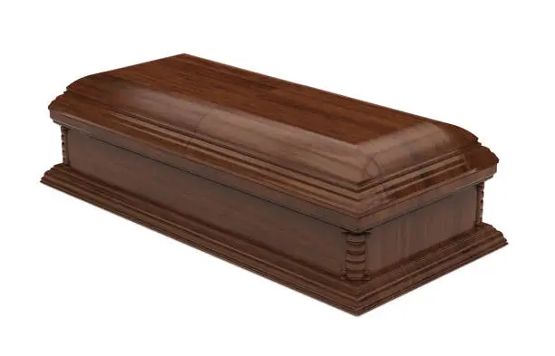 Photo of Wooden Coffin Isolated