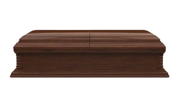 Photo of Wooden Coffin Isolated