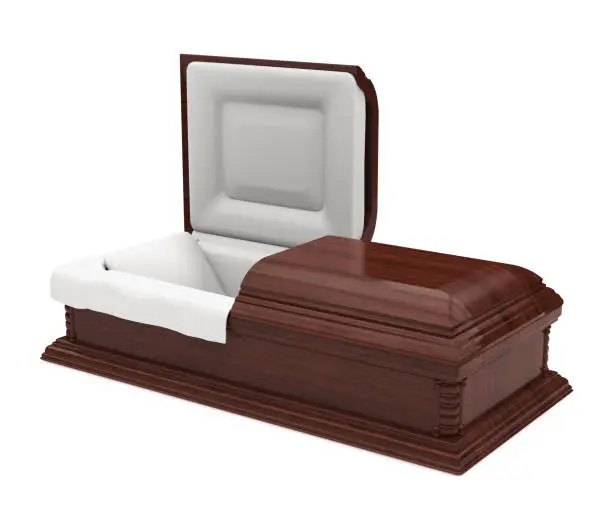 Photo of Wooden Coffin Isolated