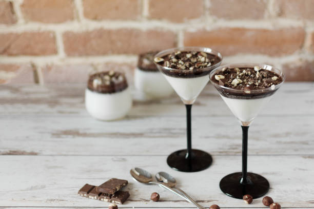 istock Dessert, milk chocolate jelly with chopped chocolate and nuts. 1168337676