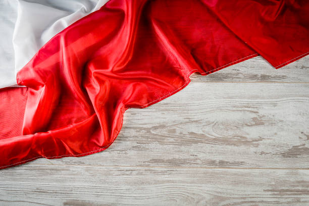 istock Polish flag on the background of old boards 1168338215