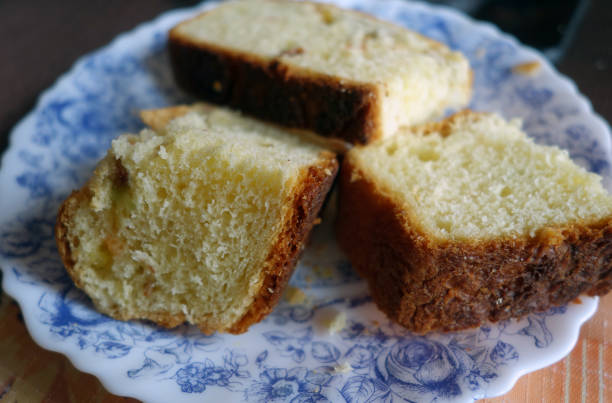 istock Pieces of cake on plate with blur effect. 1168338650