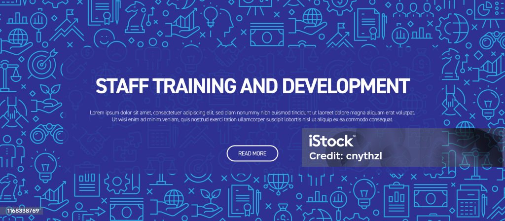 Training Development Banner Staff Training And Development Concept Business Related Seamless ...