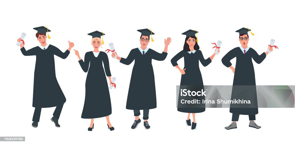 Absolvent Pinterest Stock ilustrace Absolventi Studenti S Diplomy – stáhnout obrázek nyní ...