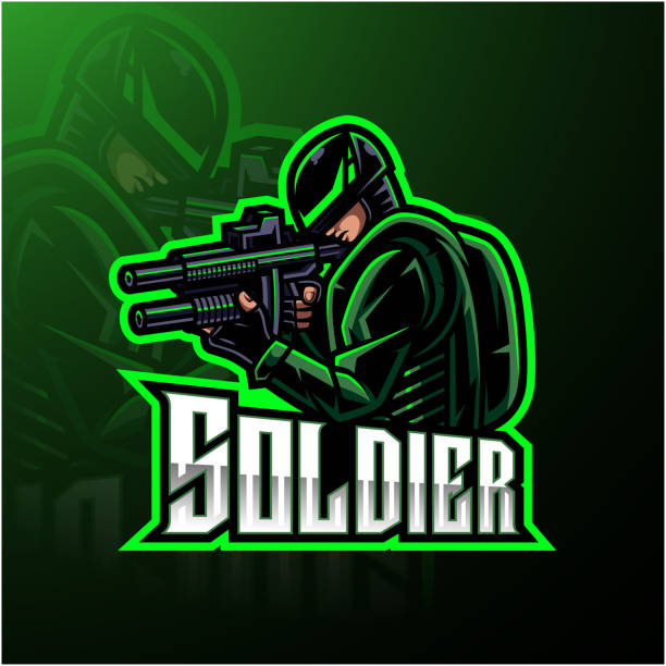 Soldier mascot esport gaming symbol Illustration of Soldier mascot esport gaming symbol combat infantry badge stock illustrations