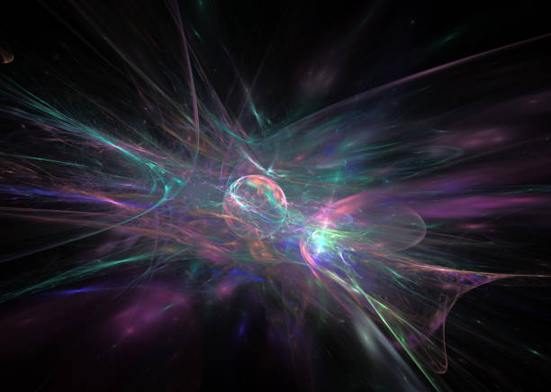 istock Light explosion with glowing particles and lines, futuristic abstract background 1168348439