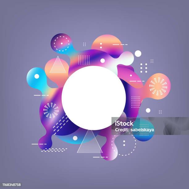 Gradient Banner With Bright Colorful Rounded Shapes And Textures Stock ...