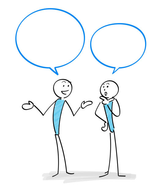 Communication scene with two people Communication scene with two people and Speech bubble talking two people business talk business stock illustrations