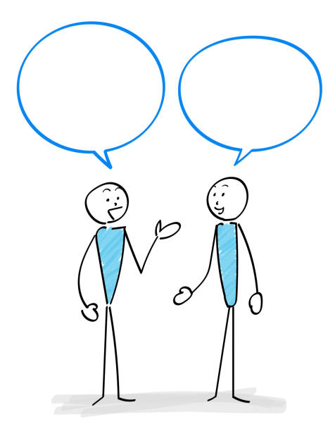 Communication scene with two people Communication scene with two people and Speech bubble talking two people business talk business stock illustrations