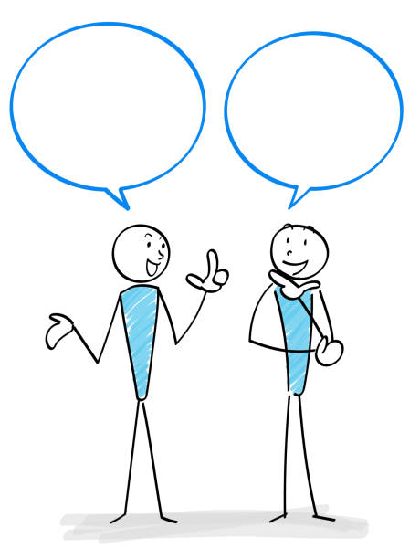 Communication scene with two people Communication scene with two people and Speech bubble talking two people business talk business stock illustrations