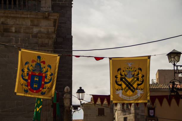 decorações medievais da rua - medieval market - fotografias e filmes do acervo