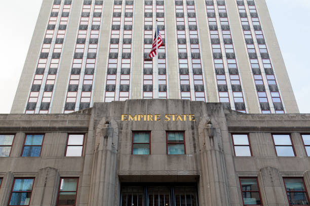 New York, United States of America - November 19, 2016: Front facade view of the Empire State Building.