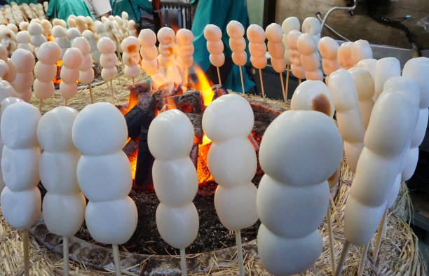 Dango Dumpling Mochi Skewer Mitarashi Fire Japanese Food Mt. Takao