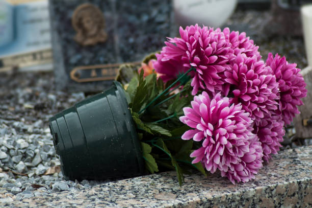 istock artificial flowers on tomb in cemetery 1168356796