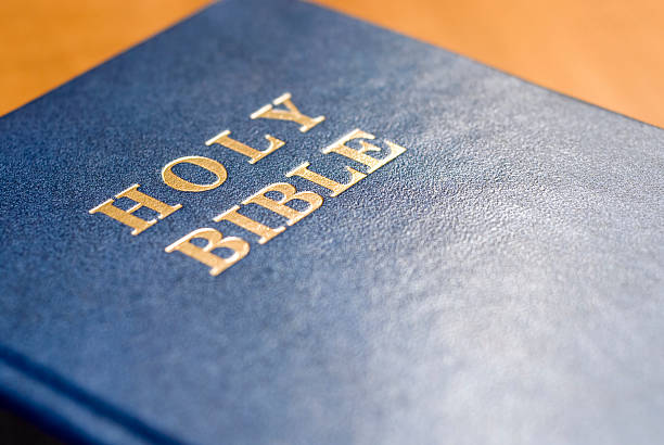 istock Closed Holy Bible with Blue Cover 116835764