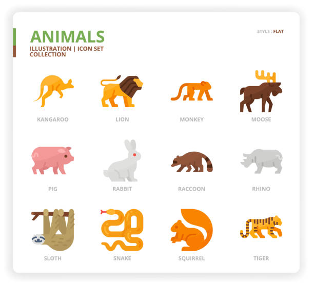 Animal Icon Set Stock Illustration - Download Image Now - Beef, Bird, Camel  - iStock