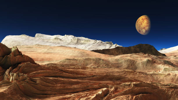 space mars terrain aerial shot