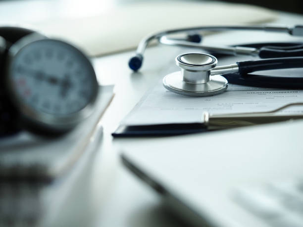 istock Stethoscope lying at therapeutist working table in clinic 1168360806
