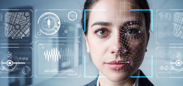 authentification par concept de reconnaissance faciale. biométrique. système de sécurité. - intelligence artificielle photos et images de collection
