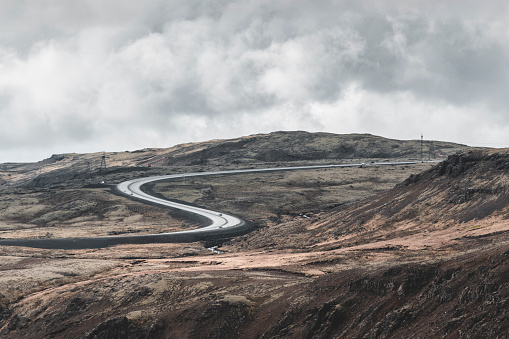 Winding road in Iceland.